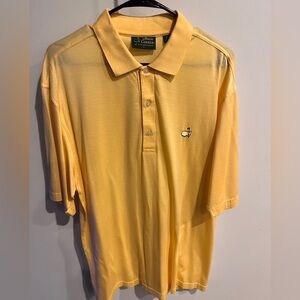 Amen Corner Masters Golf Polo Shirt Men's Large Yellow 100% Pima Cotton#545